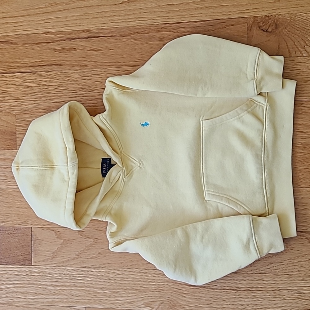 Used Polo Ralph Lauren Toddler Boy Fleece Hoodie; 5T Yellow